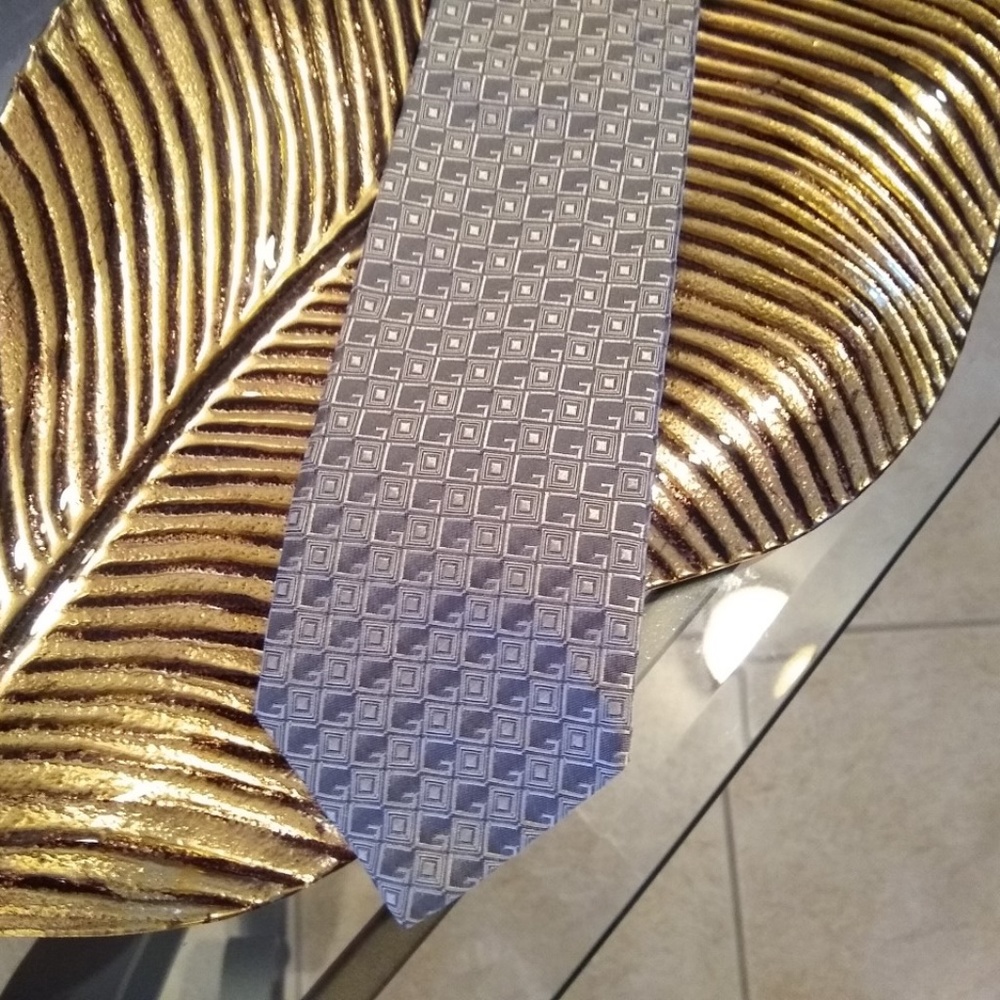 GUCCI SILK NECK TIE - GREY